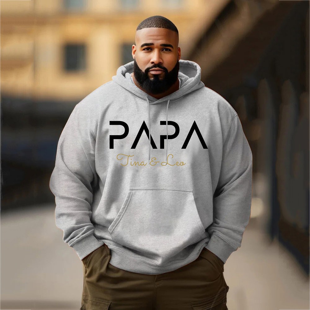 Personalised Plus Size PAPA Sweatshirt Hoodie with Kid s Names Father s Day Gift For Him