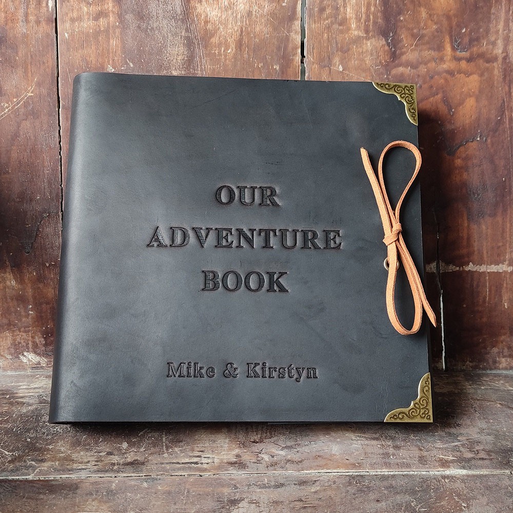Personalised Genuine Leather Photo Album Our Adventure Book Valentine's Day Anniversary Gift For Couple
