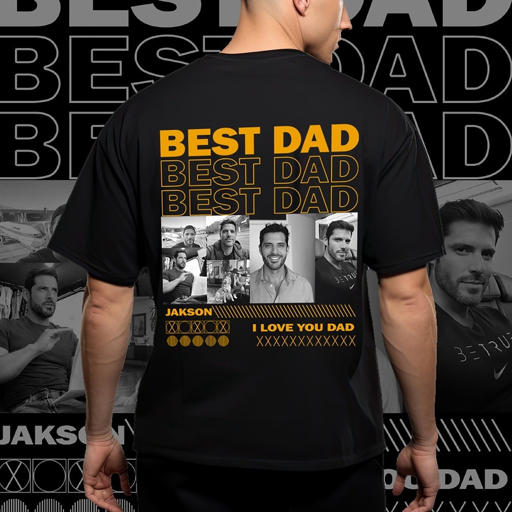 Personalised Best Dad T Shirt Surprise Father Photo Tee Christmas Gift for Dad Mom