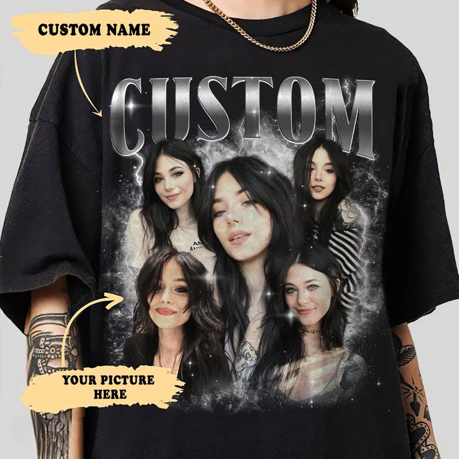 Personalised Photo Bootleg Rap Girlfriend Shirt Vintage 90s Graphic Boyfriend Shirt Valentines Gift for Loved One