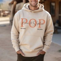 Personalised POP DAD Hoodie Sweatshirt with Kid's Names Christmas Gift