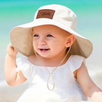 Personalised Toddler Leather Name Bucket Hat Adjustable Sun Hat Xmas Gift for Toddler Child Adult