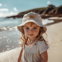 Personalised Toddler Leather Name Sun Hat Adjustable Child Summer Hat Xmas Gift for Toddler Child