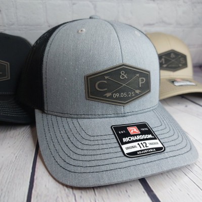 Personalized Wedding Groom Hats with Initials and Date Wedding Party Hats Dad Hat with Kids Birth Date Anniversary Gift