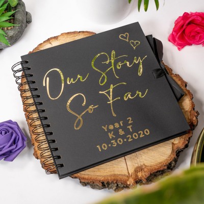 Our Story So Far Personalised Couples Scrapbook Valentine's Anniversary Photo Album Couple Gifts 