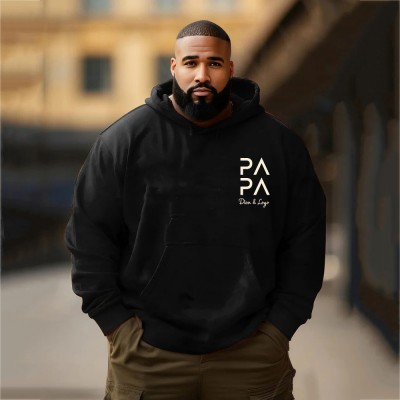 Personalised Plus Size PAPA DAD Hoodie Sweatshirt T-shirt with the Child's Names and EST Christmas Gift