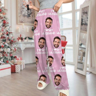 Personalised Couple Face Pajamas Set Home Sleepwear Gift to Lover Valentines Day Gifts