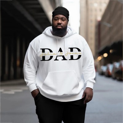 Personalised Plus Size DAD Sweatshirt Hoodie with Kid's Names Christmas Gift Cool Dad Gift