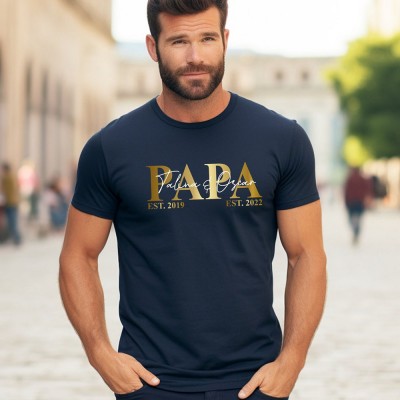 Personalised PAPA DAD Sweatshirt Hoodie with Kid's Names Christmas Cool Dad Gift