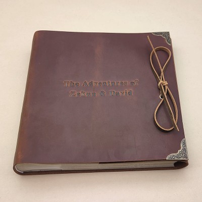 Personalised Genuine Leather Photo Album Our Adventure Book Valentine's Day Anniversary Gift For Couple