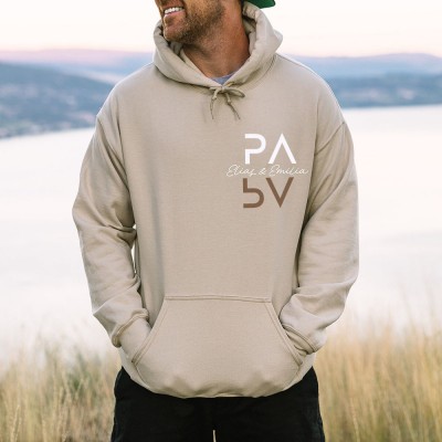 Personalised PAPA Sweatshirt Hoodie with Kid's Names Christmas Gift