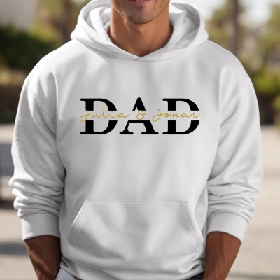 Personalised DAD Sweatshirt Hoodie with Kid's Names Christmas Gift Cool Dad Gift