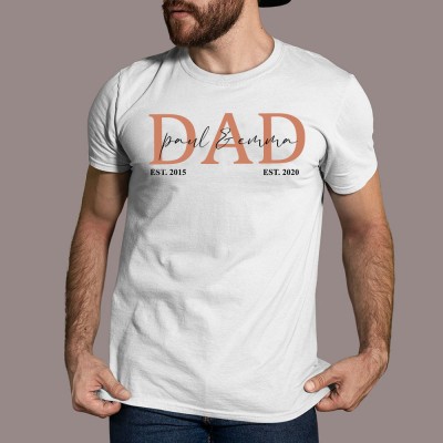 Personalised DAD Shirt Sweatshirt Hoodie with Kid's Names Christmas Gift