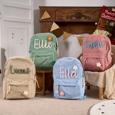 Personalised Kid Backpack School Bag with Embroidered Name Toddler Preschool Backpack Back to School Gift