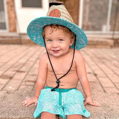 Personalised Leather Name Patch Straw Hat Sun Hat With Initials and Symbols Xmas Gift for Toddler Child Adult
