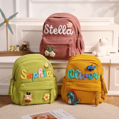 Personalized Kids Backpack School Bag with Embroidered Name Toddler Preschool Backpack Xmas Back to School Gift