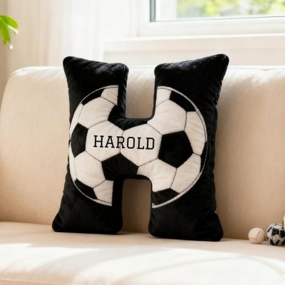 Personalised Baseball Letter Shaped Pillow with Name Sports Fans Xmas Gift for Kids