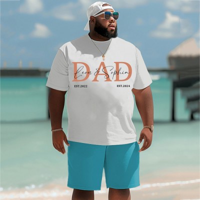 Personalised Plus Size DAD T-shirt Hoodie Sweatshirt with Kid's Names Christmas Cool Dad Gift