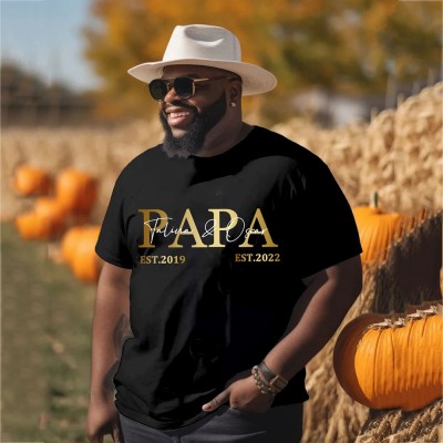 Personalised PAPA DAD T-shirt Sweatshirt Hoodie with Kid's Names Christmas Gift Cool Dad Gift