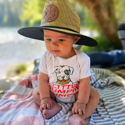 Personalised Leather Name Patch Straw Hat Sun Hat With Initials and Symbols Xmas Gift for Toddler Child Adult