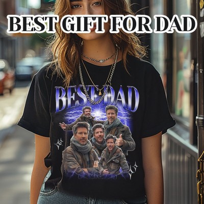 Personalised Photo Bootleg Rap Shirt Gift for Dad Mum Pet Lover