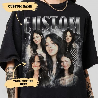 Personalised Photo Bootleg Rap Girlfriend Shirt Vintage 90s Graphic Boyfriend Shirt Valentines Gift for Loved One