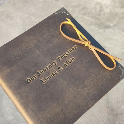 Personalised Genuine Leather Photo Album Our Adventure Book Valentine's Day Anniversary Gift For Couple