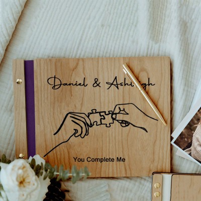 Personalised Wooden Photo Album Valentine's Day Anniversary Gift