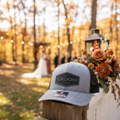 Personalized Groom Patch Trucker Hats Couples Date Initials Hats Bridal Party Wedding Gifts