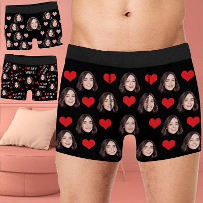 Personalised Boxers for Husband Boyfriend Custom Face Underwear Funny Valentine's Day Gift for Him 