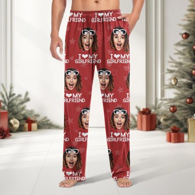 Personalised Couple Face Pajamas Set Home Sleepwear Gift to Lover Valentines Day Gifts