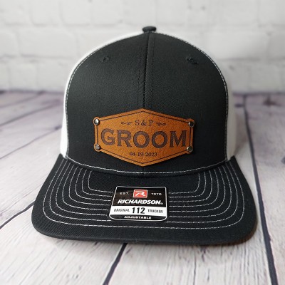 Personalized Groom Patch Trucker Hats Initials Wedding Date Hats Bridal Party Gift