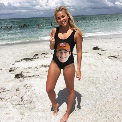 Custom Face Swimsuit Face Custom Photo Swimwear Bikini Bathing Suit with Face Summer Party Gift