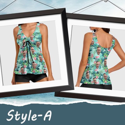Custom Face Swimsuit Face Swim Trunks Custom Photo Swimwear Bikini Bathing Suit with Face Summer Party Gift