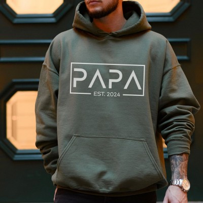 Personalised DAD EST Sweatshirt with Kids' Names on Sleeve Christmas Gift