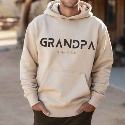 Personalised DAD GRANDPA Sweatshirt Hoodie with Kid's Names Christmas Gift For Him