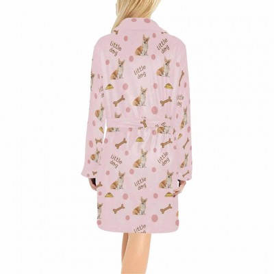 Custom Face Fleece Robe Personalised All Over Print Pajama Kimono Robe for Men Women