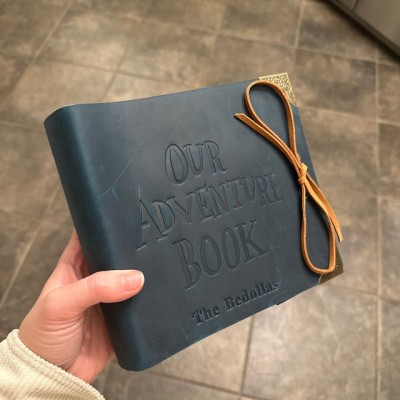 Personalised Genuine Leather Photo Album Our Adventure Book Valentine's Day Anniversary Gift For Couple