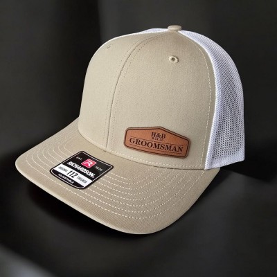 Personalized Grooms Trucker Hat for Wedding Party Groomsman Hat with Initials and Wedding Date Wedding Announcement Gift