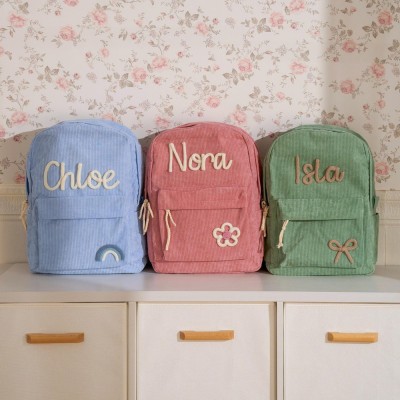 Personalized Kid Backpack School Bag with Embroidered Name Toddler Preschool Backpack Back to School Gift