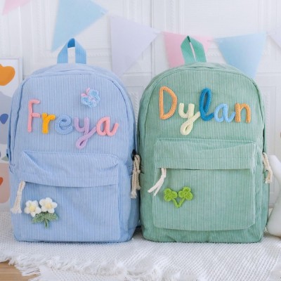 Personalized Kid Backpack School Bag with Embroidered Name Toddler Preschool Backpack Back to School Gift