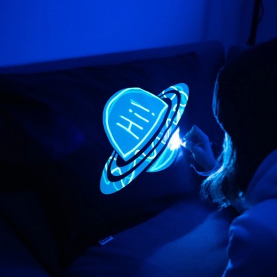 Glow Sketch Glow In The Dark Space Planet Doodle Pillowcase Xmas Gift