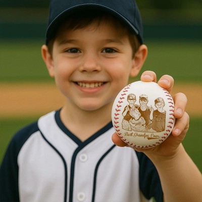Personalized Engrave Favorite Photo Baseball Ball Best Dad Ever Ball Fathers Day Gifts