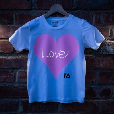 Love Heart Interactive Glow In The Dark T-Shirt Children's Light-Up Drawing Tee Xmas Gift