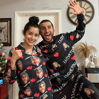 Personalised Couple Photo Pajamas Set Valentines Day Gift Anniversary Engagement Wedding Gifts