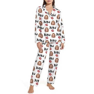 Personalised Couple Photo Pajamas Set for Lovers Love Signal Long Sleeve Pajamas Valentines Day Gift Anniversary Gifts