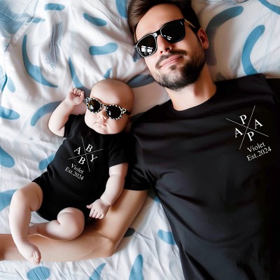 Personalised Mum Dad and Baby Matching Shirts Matching Shirt Baby Shower Shirts for New Mum and Dad