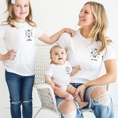 Personalised Mum Dad and Baby Matching Shirts Matching Shirt Baby Shower Shirts for New Mum and Dad