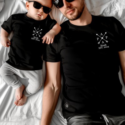 Personalised Mum Dad and Baby Matching Shirts Matching Shirt Baby Shower Shirts for New Mum and Dad