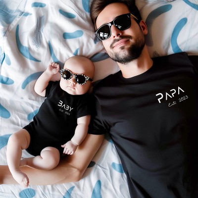 Personalised Mum Dad and Baby Matching Shirts Matching Shirt Baby Shower Shirts for New Mum and Dad